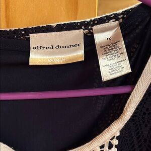 Alfred Dunner Black Lace Intimate Top